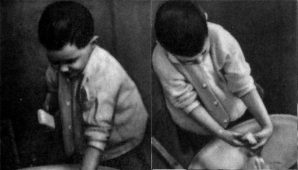 Preparing to tackle the task
Soaking the washing