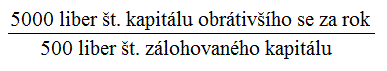 5000 liber �t. kapit�lu obr�tiv��ho se za rok /500 liber �t. z�lohovan�ho kapit�lu