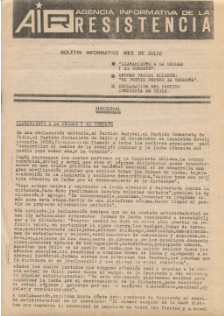 Portada de Boletin Informativo AIR - julio 1982