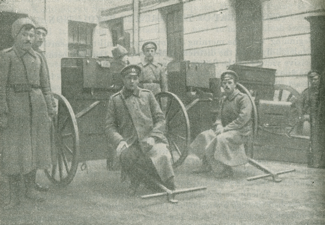 Photograph of Cadets posted outside the Telephone Exchange